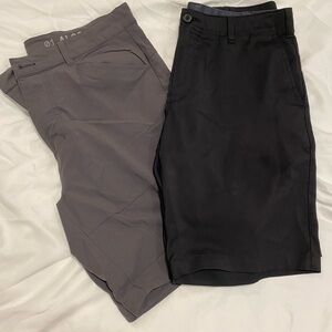 Mens shorts black and gray athletic performance-like material